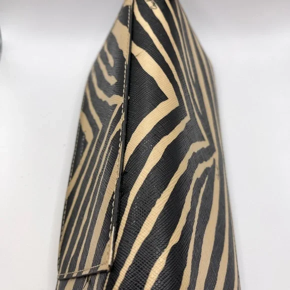 Coach Zebra-Stripe Zip Wallet — Black & Tan - Picture 10 of 12